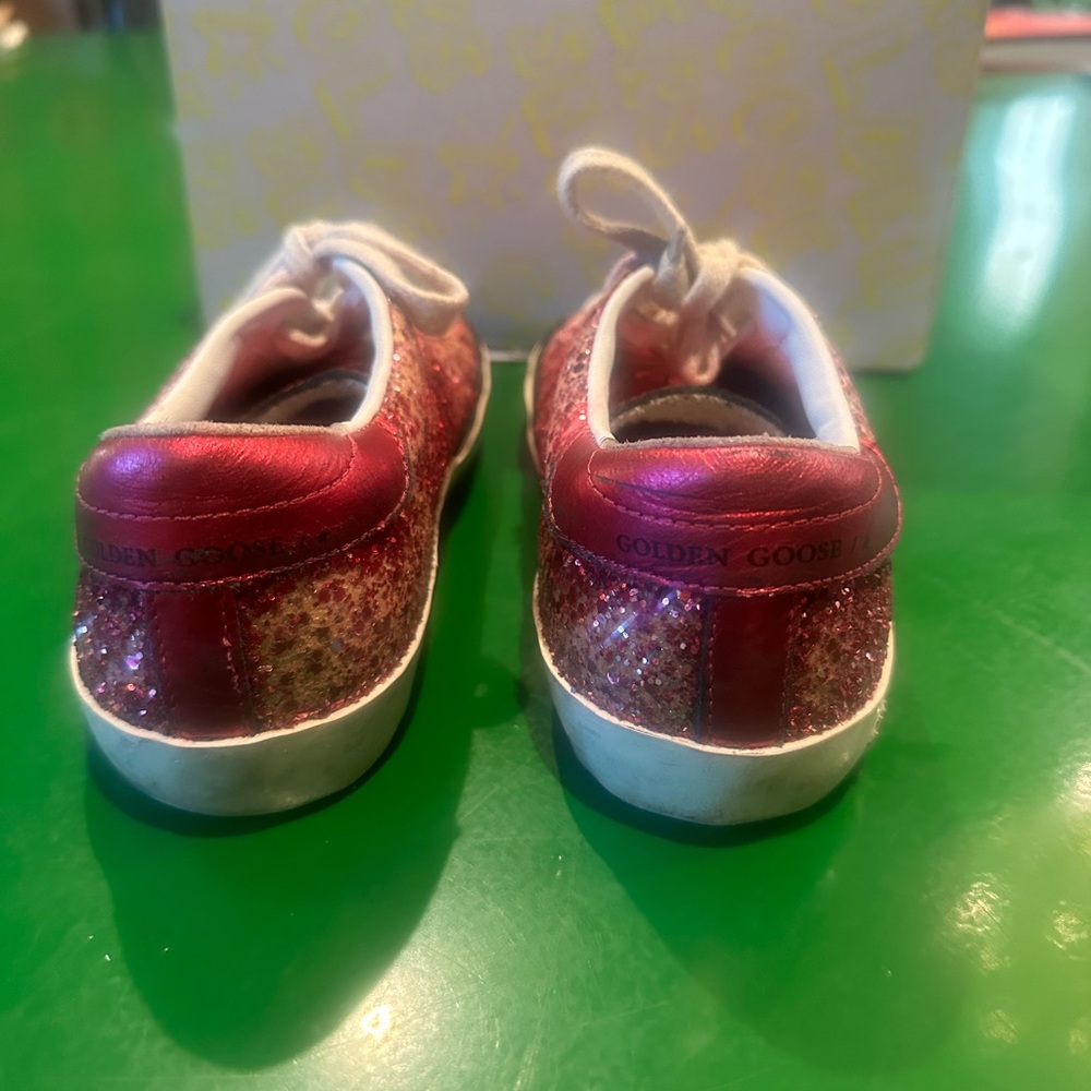 Golden Goose Fuchsia Glitter Kids Sneakers - Picture 6 of 7